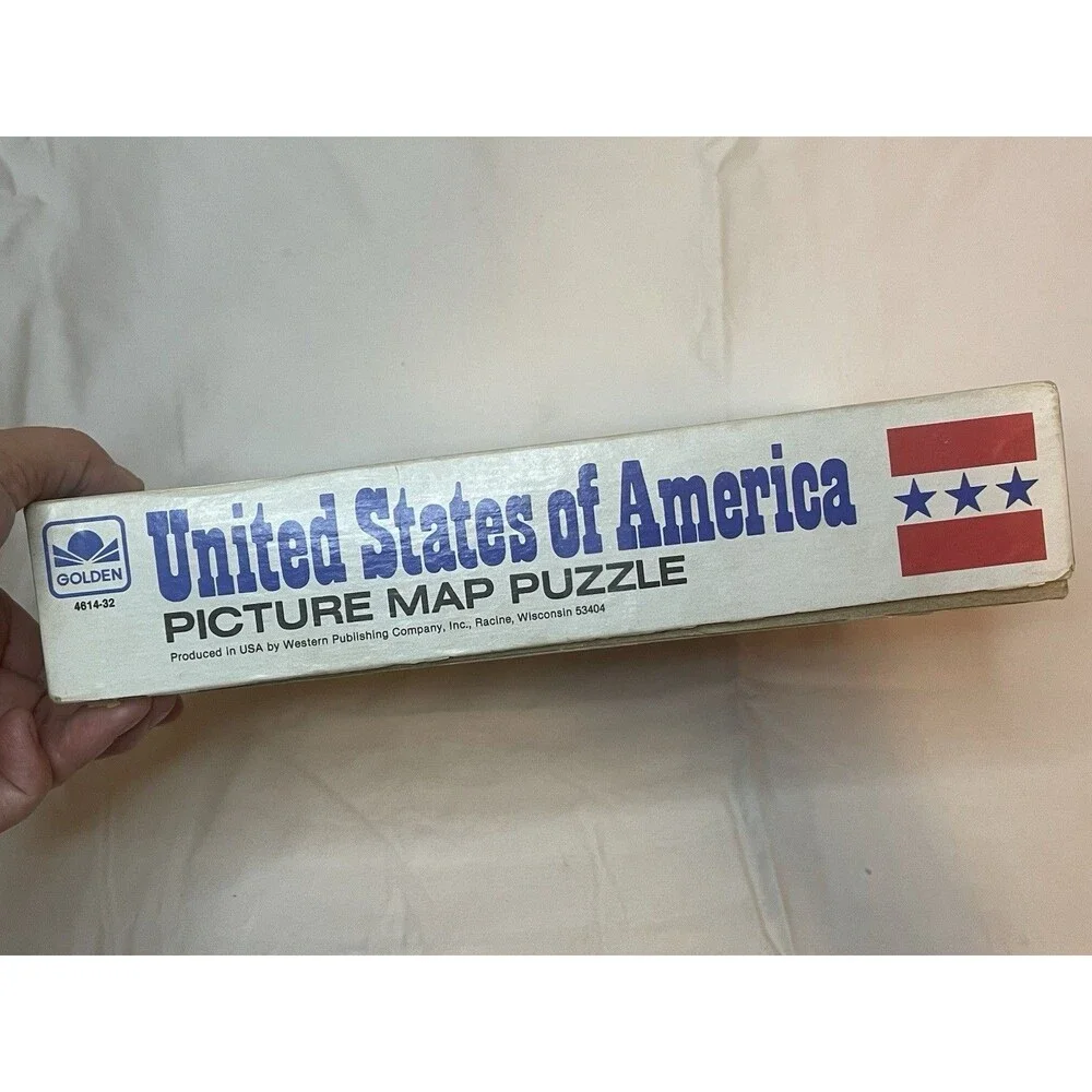 Golden United States of America Map Jigsaw Puzzle Geography 100 Pcs Educational